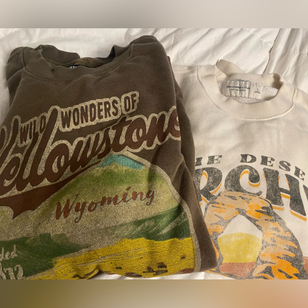 Vintage Crewnecks: State of Mind Brown and Cream Yellowstone Sweatshirts